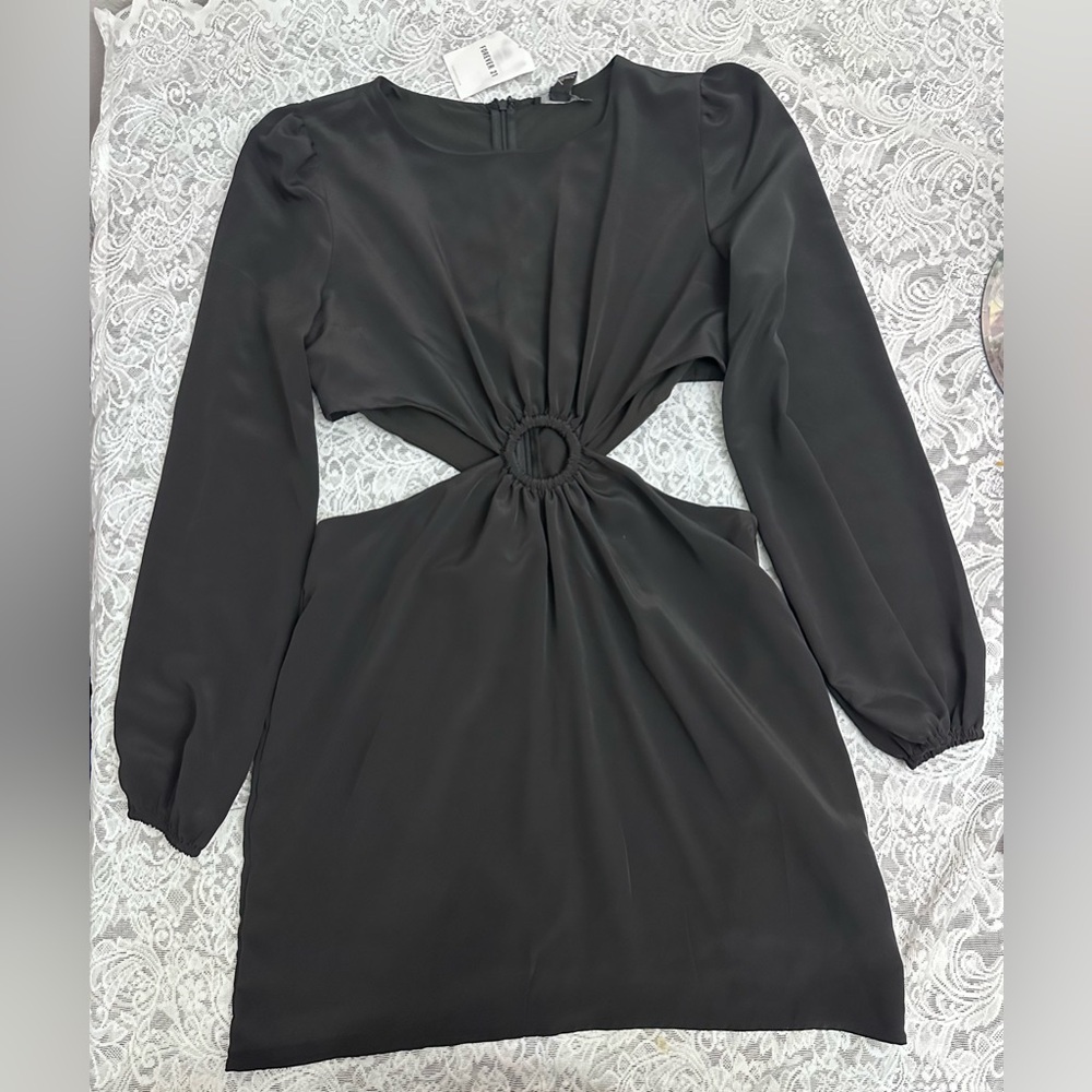 Forever 21 Black Cutout Long Sleeve Mini Dress XL NWT